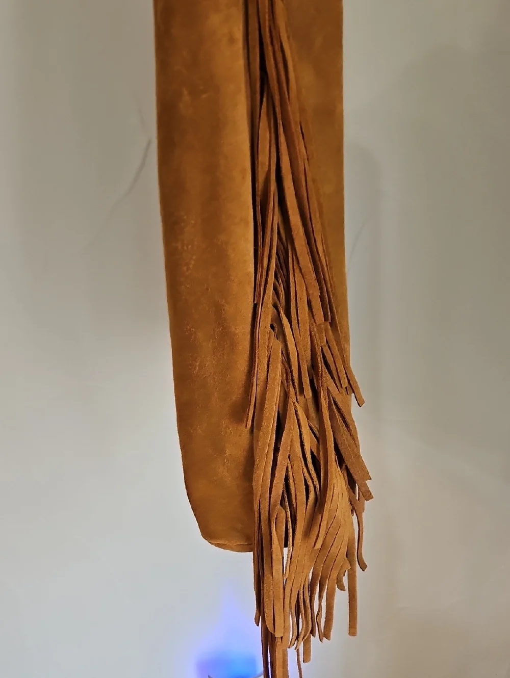 NWT Divina Firenza Caramel  Italian Suede Fringe Shoulder Bag Made In Italy - Picture 7 of 11
